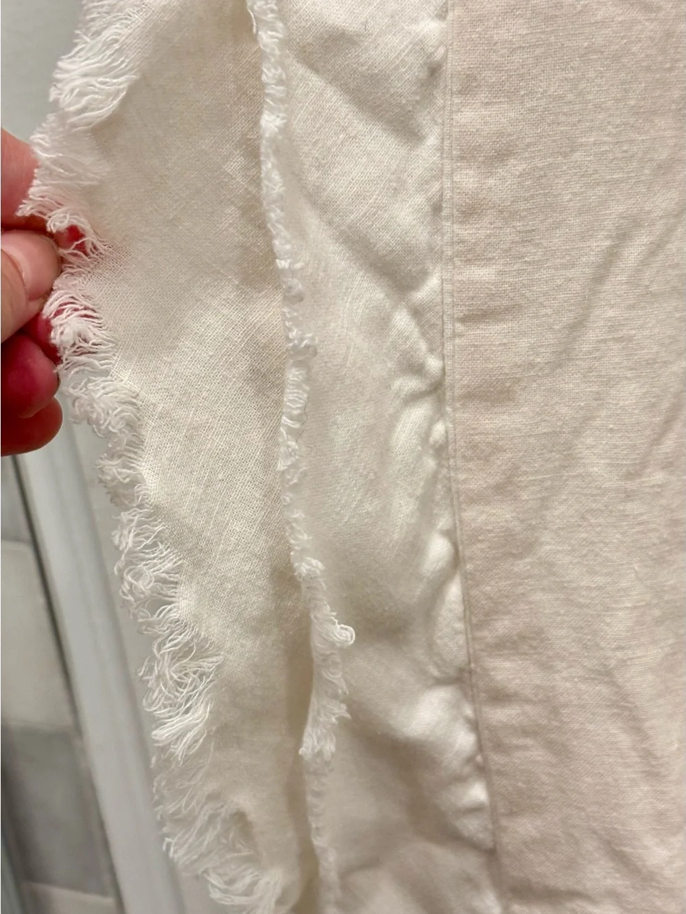 Shabby Chic Off White Linen Blend 30x26 Pillow Case